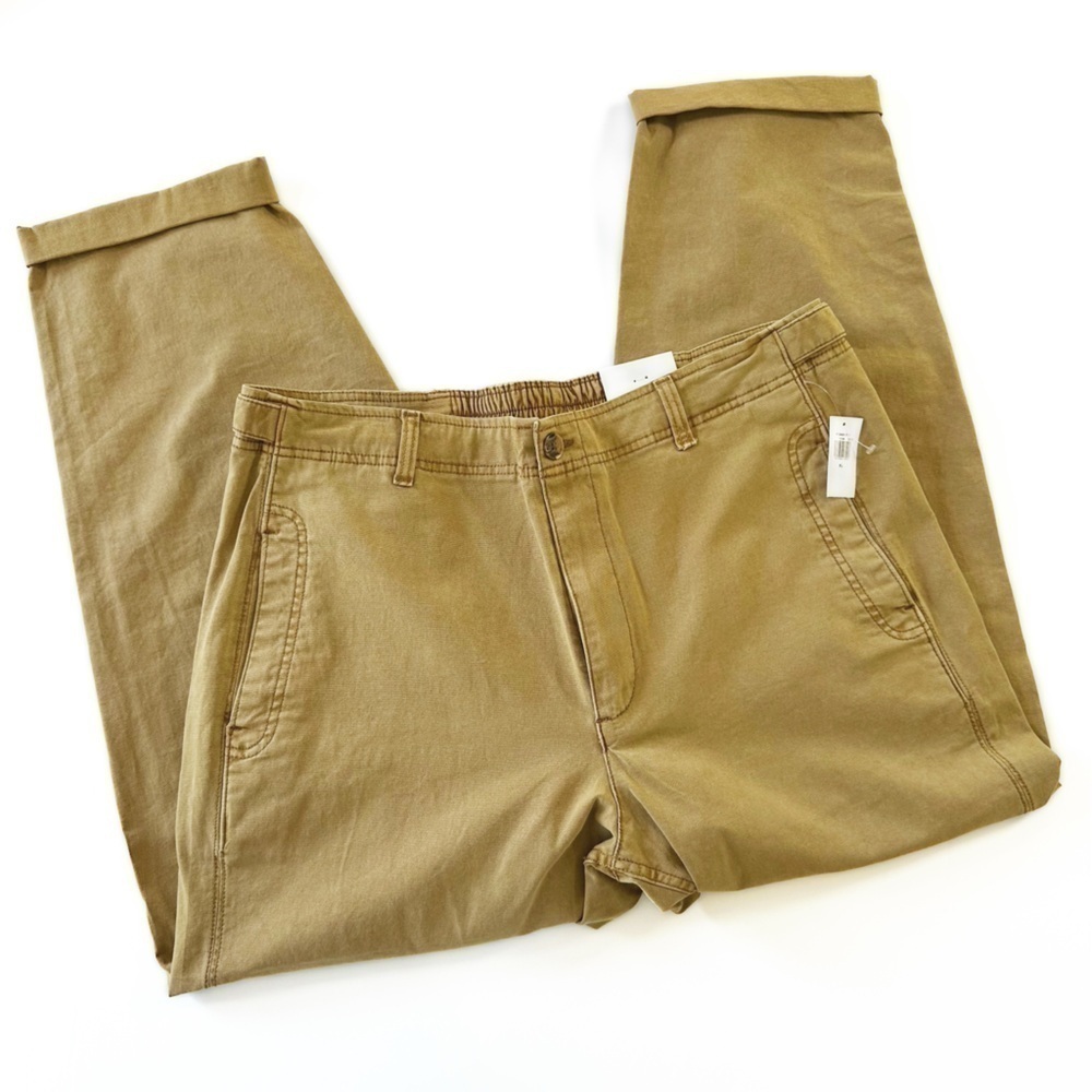 Old Navy Womens XL Workwear High Rise Cargo Slouchy Chino Pants Tan New - Picture 3 of 6